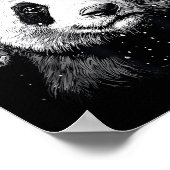 Panda Santa Hat Funny Panda Lovers Christmas Xmas  Poster (Hoek)