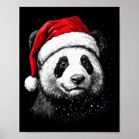 Panda Santa Hat Funny Panda Lovers Christmas Xmas  Poster (Voorkant)