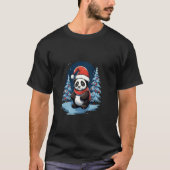 Panda Santa Hoed Kerstboom Winter Sneeuw X Mas L T-shirt (Voorkant)