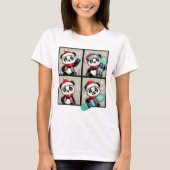 Panda Santa Skiing Snowboard Winter Mountain Trip T-shirt (Voorkant)
