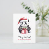  Panda Santa Vrolijk Kerstfeest Feestdagenkaart (Staand voorkant)