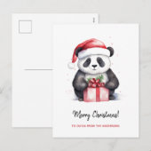  Panda Santa Vrolijk Kerstfeest Feestdagenkaart (Voorkant / Achterkant)
