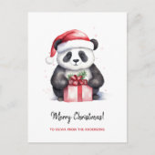  Panda Santa Vrolijk Kerstfeest Feestdagenkaart (Voorkant)