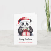  Panda Santa Vrolijk Kerstfeest Kaart (Voorkant)