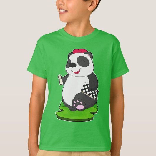 Panda Schaakstuk Schaak Schaakbord T-shirt (Voorkant)