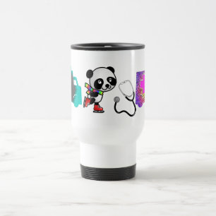 Panda Schaatsen Ijs Dokter Verpleegster Sportgenee Reisbeker