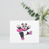 Panda schaatsen Ijs schaatsen Briefkaart (Staand voorkant)
