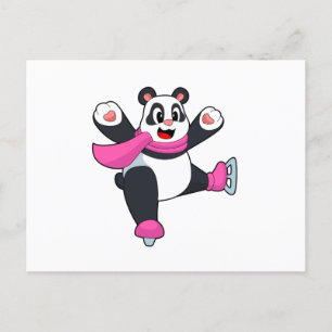 Panda Schaatsen Schaats Briefkaart