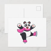 Panda Schaatsschaatsen Briefkaart (Voorkant / Achterkant)