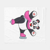 Panda Schaatssport Schaatsen Fleece Deken (Voorkant (Horizontaal))