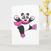 Panda Schaatssport Schaatsen Kaart (Gele Bloem)