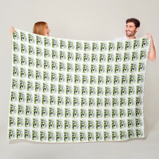 Panda Schattig Ontwerp Fleece Deken (In situ)