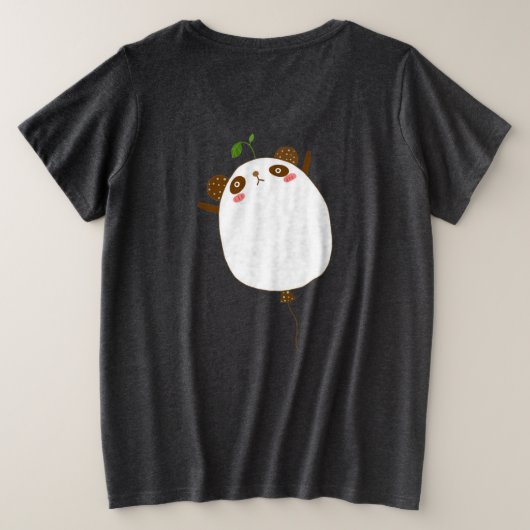 Panda Schattig Ontwerp Plus Maat T-shirt (Design achterkant)