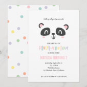 Panda schattige, felle multicolor verjaardag (Voorkant / Achterkant)