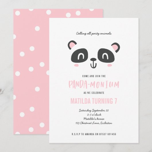 Panda schattige heldere kleurrijke verjaardag (Voorkant / Achterkant)