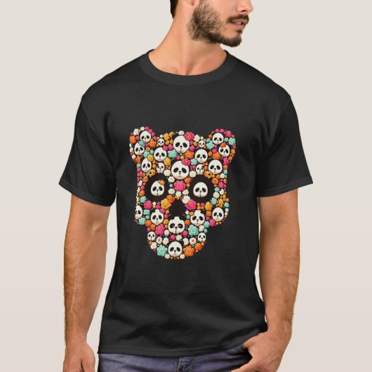 Panda Schedel Grappige vrouwen en mannen skelet Gi T-shirt (Voorkant)