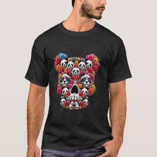Panda Schedel Grappige vrouwen en mannen skelet Gi T-shirt
