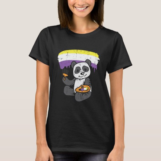 Panda Schilting Dierlijk Lgbetq Nonbinary T-shirt (Voorkant)