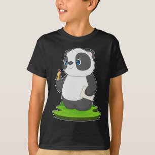 Panda School Potlood Papier T-shirt