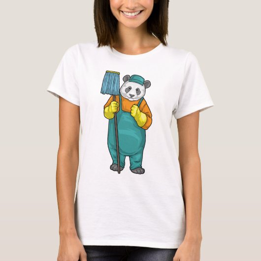 Panda Schoonmaakmop Reiniging T-shirt (Voorkant)