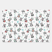 Panda Seamless Pattern Trio Inpakpapier Vel (Voorkant)
