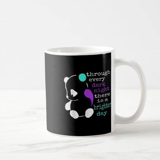 Panda Semicolon Gift Suicide Prevention Awareness Koffiemok (Rechts)