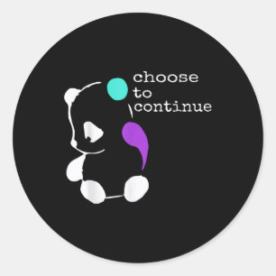 Panda Semicolon Gift Suicide Prevention Awareness Ronde Sticker