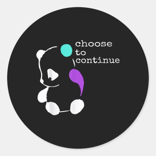Panda Semicolon Gift Suicide Prevention Awareness Ronde Sticker (Voorkant)