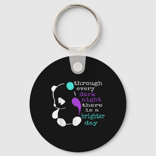 Panda Semicolon Gift Suicide Prevention Awareness Sleutelhanger (Voorkant)