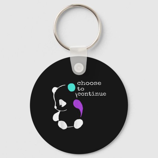 Panda Semicolon Gift Suicide Prevention Awareness Sleutelhanger (Voorkant)