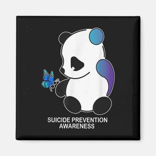 Panda Semicolon Vlinder Zelfmoordpreventie Aware Magneet (Voorkant)