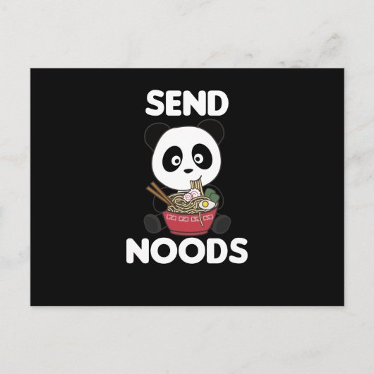 Panda Send Noods Ramen Cute Kawaii Noodle Briefkaart (Voorkant)
