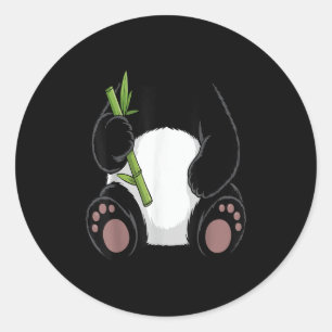 Panda-shirt voor volwassenen en kinderen, mannen e ronde sticker