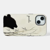 Panda Silhouet iPhone 15 Case (Achterkant horizontaal)