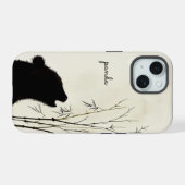 Panda Silhouet iPhone 15 Case (Achterkant horizontaal)