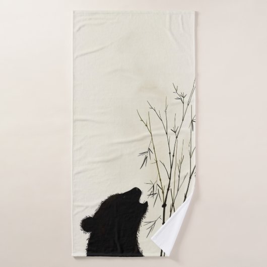 Panda Silhouette Badhanddoek (Badhanddoek)