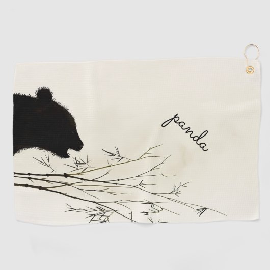Panda Silhouette Golfhanddoek (Horizontaal)