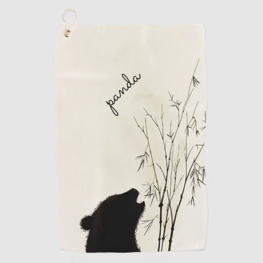 Panda Silhouette Golfhanddoek (Voorkant)