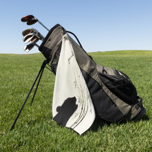 Panda Silhouette Golfhanddoek (Groen)
