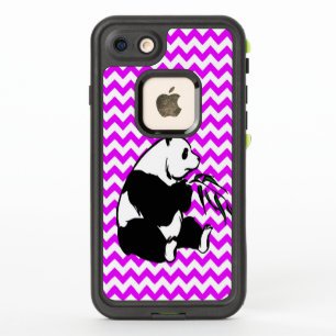 Panda Silhouette Green Bamboo Pink Chevron