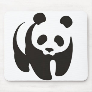 Panda Silhouette Outline Mousepad Muismat