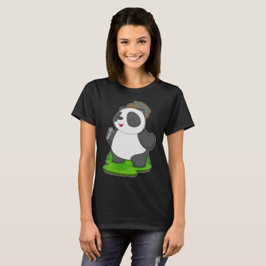 Panda Singer Microfoon Muziek T-shirt (Voorkant volledig)