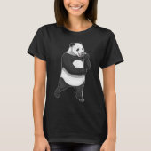 Panda Singer Microfoon Muziek T-shirt (Voorkant)