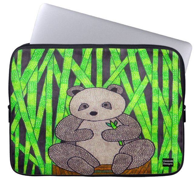 Panda (single) - Laptophoes Laptop Sleeve (Voorkant)