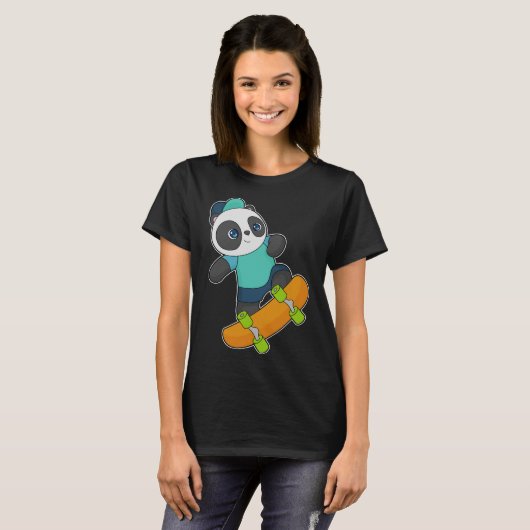 Panda Skateboard T-shirt (Voorkant volledig)