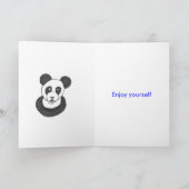 Panda Skateboarding Birthday cards voegen naamleef Kaart (Binnen)