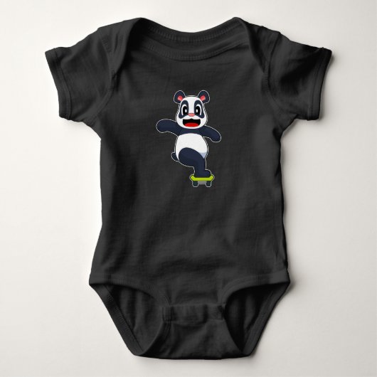 Panda Skater Skateboard Romper (Voorkant)