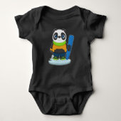 Panda Skier Ski Wintersport Romper (Voorkant)