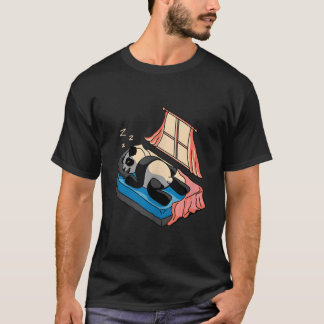 Panda Sleeg In A Bed In Bedroom Face Down T-shirt