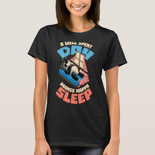 Panda Sleep Eat Herhalen Sleepyhead Fun T-shirt (Voorkant)